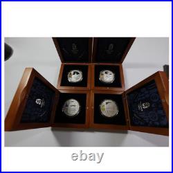 2008 Beijing Olympics 1 oz Silver Proof Colorized 4 Coin 10 Yuan Set #70083Q