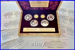 2008 Beijing Olympics 999 Silver & 24k Yellow Gold Coin Set Olympic Memoribilia