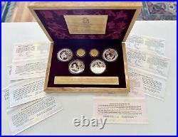 2008 Beijing Olympics 999 Silver & 24k Yellow Gold Coin Set Olympic Memoribilia