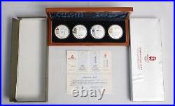 2008 Beijing Olympics Series. 4 Silver Coin Set With Box & Certificate 999.9%