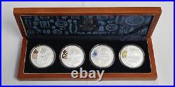 2008 Beijing Olympics Series. 4 Silver Coin Set With Box & Certificate 999.9%