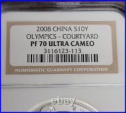 2008 China 10 Yuan Silver Coins. NGC PF70 Ultra Cameo. Olympics 4-Coin Set