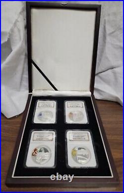 2008 China 10 Yuan Silver Coins. NGC PF70 Ultra Cameo. Olympics 4-Coin Set