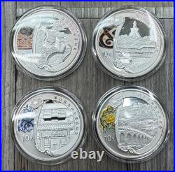2008 China Beijing Olympics 10 Yuan 1oz. 999 Silver Colorized Proof 4 Coin Set