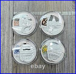2008 China Beijing Olympics 10 Yuan 1oz. 999 Silver Colorized Proof 4 Coin Set
