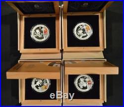 2008 China Beijing Olympics 4 10 Yuan 1 oz Silver Coins Set 1 NewithUnc Withbox only