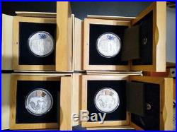2008 China Beijing Olympics 4 10 Yuan 1 oz Silver Coins Set 2 WithBox Only UNC