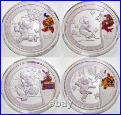 2008 China Beijing Olympics Silver Commemorative 4 Coin Set with Box/CoAs Series I