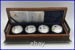 2008 China/Beijing Sumer Olympic Silver Proof 4-Pcs Set In Original Box & COA