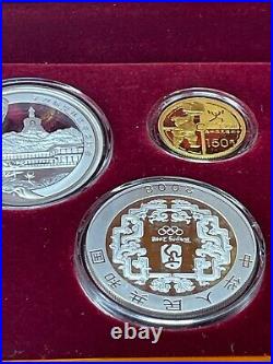 2008 Official Beijing Olympic Gold And Silver Coin Set 6 Pcs Set In Custom Box