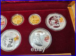 2008 Official China Beijing Olympic Coins 2/3 oz Gold & 4 oz Silver Set