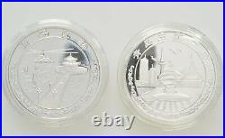 2008 Qing Diao CHINA Chinese Sailing City Silver 999 50G Each Two Coin Set w Box