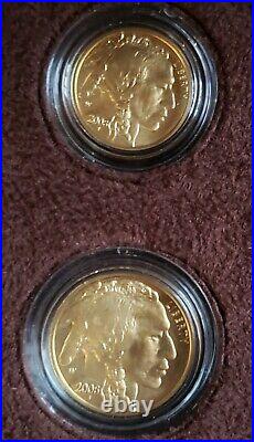 2008-W Gold Buffalo Four Coin Uncirculated Set with Box and COA