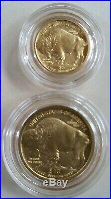 2008-W Gold Buffalo Four Coin Uncirculated Set with Box and COA