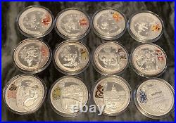 2008 beijing olympic game 12 PCs 1 Oz silver coins set with coins only