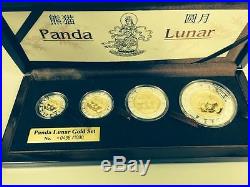 2009 China Panda Lunar Prestige 4 Gold/Silver Coins Set Year of the Ox 1000Limit