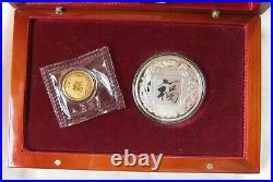 2009 China Year of the Ox Colorized 1/20 oz. Gold & 1/2 oz. Silver Coin Set