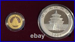 2009 PANDA 1/10oz GOLD AND 1oz SILVER CHINESE Coin Set with COA and Box 2009 PANDA 1/10oz GOLD AND 1oz SILVER CHINESE Coin Set with COA and Box
