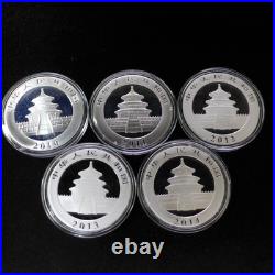 2010, 2011, 2012, 2013, 2014, (5) Chinese 1oz Silver Panda coins set in Capsules 2010, 2011, 2012, 2013, 2014, (5) Chinese 1oz Silver Panda coins set in Capsules
