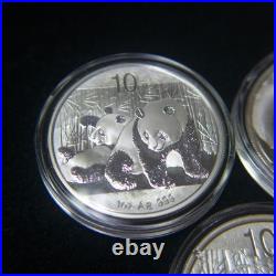 2010, 2011, 2012, 2013, 2014, (5) Chinese 1oz Silver Panda coins set in Capsules 2010, 2011, 2012, 2013, 2014, (5) Chinese 1oz Silver Panda coins set in Capsules