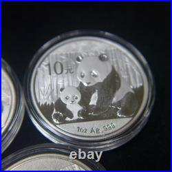 2010, 2011, 2012, 2013, 2014, (5) Chinese 1oz Silver Panda coins set in Capsules 2010, 2011, 2012, 2013, 2014, (5) Chinese 1oz Silver Panda coins set in Capsules