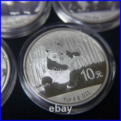 2010, 2011, 2012, 2013, 2014, (5) Chinese 1oz Silver Panda coins set in Capsules 2010, 2011, 2012, 2013, 2014, (5) Chinese 1oz Silver Panda coins set in Capsules
