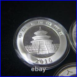 2010, 2011, 2012, 2013, 2014, (5) Chinese 1oz Silver Panda coins set in Capsules 2010, 2011, 2012, 2013, 2014, (5) Chinese 1oz Silver Panda coins set in Capsules