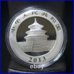 2010, 2011, 2012, 2013, (4) Chinese 1oz Silver Panda coins set in Capsules