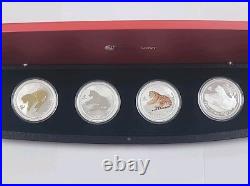 2010 Australia Year of the Tiger 1 Oz Silver Four Coin Set