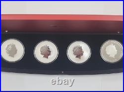 2010 Australia Year of the Tiger 1 Oz Silver Four Coin Set