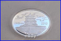 2010 CHINA 1oz. 999 Silver colorized Tiger Lunar (Gold Panda Prestige Set) Oval