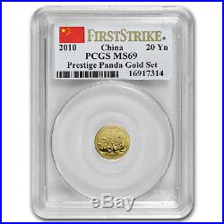2010 China 5-Coin Gold Panda Prestige Set MS-69 PCGS (FS)