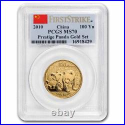 2010 China 5-Coin Gold Panda Set MS-70 PCGS (First Strike) SKU#256556