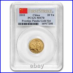2010 China 5-Coin Gold Panda Set MS-70 PCGS (First Strike) SKU#256556