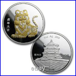 2010 China 6-Coin Gold Panda & Lunar Premium Tiger Set BU