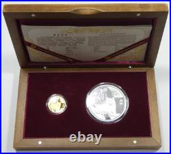 2010 Chinese Year of the Tiger Proof 1/10oz Gold & 1oz Silver Coin Set OGP & COA