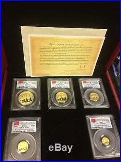 2010 First Strike China Gold 5 Coin Panda Set (1.9 oz.) PCGS MS 69