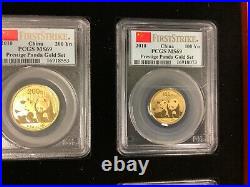2010 First Strike China Gold 5 Coin Panda Set 1.9oz PCGS MS69 #448