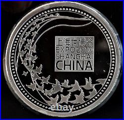 2010 Shanghai China Colorized Year of the Tiger 2oz Fine Silver Coin Set