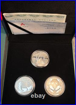 2011 50th Anniversary WWF World Wide Fund for Nature Silver 3 Coin Set