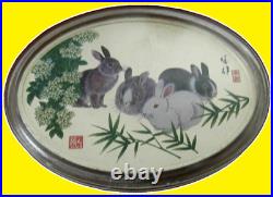 2011 CHINA 1 oz OVAL colorized silver Rabbit from the gold panda prestige set