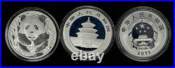 2011 China 10 Yuan 50th Anniversary WWF 3 Piece Set 1oz Silver Each Coin DC-1990
