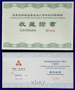 2011 China 10 Yuan 50th Anniversary WWF 3 Piece Set 1oz Silver Each Coin DC-1990