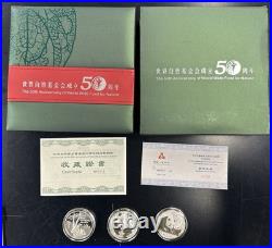 2011 China 50th Anniversary 3 Silver Coin Set COA