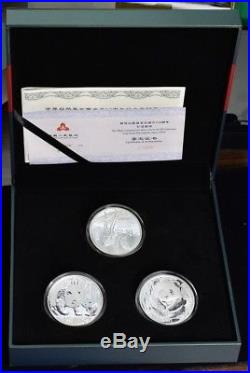 2011 China 50th Anniversary World Wild Fund For Nature 3 Coin Silver Set