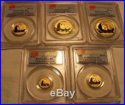 2011 China Gold Panda First Strike Set 5 Gold Coins All PCGS Gem BU