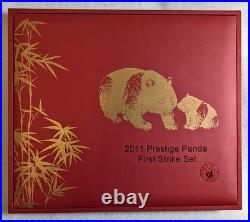 2011 China Gold Panda Prestige 5 Coin Set PCGS Gem BU First Strike Flag Label