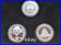 2011 China World Wildlife Fund 99.9% Silver Set 2 Coins & WWF Medal Mint Box COA