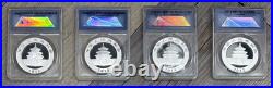 2012-2015 China 10 Yuan 1ozt. 999 Silver Panda ANACS MS 70 DCAM, 4 Coin Set