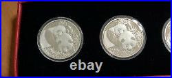 2012 China 1 Oz Silver Panda extremely rare 3 coin set Singapore